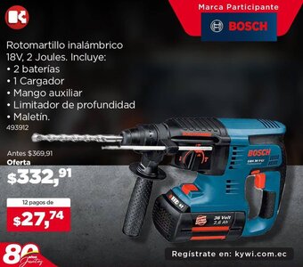 BOSCH Rotomartillo inalámbrico 18V