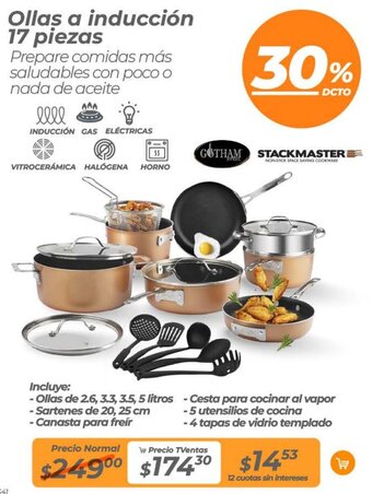 TVentas Ollas a inducción 17 piezas oferta