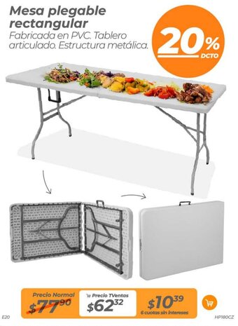 TVentas Mesa plegable rectangular oferta