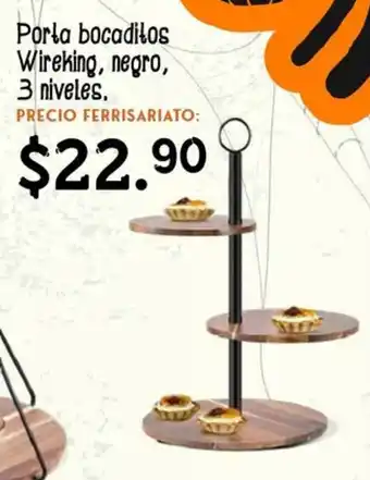 Mi Comisariato Porta bocaditos Wireking, negro, 3 niveles. oferta