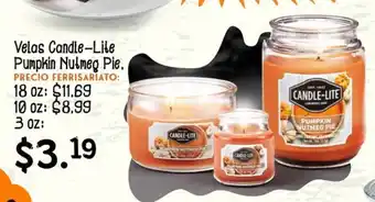 Velas Candle-Lite Pumpkin Nutmeg Pie 3 oz.