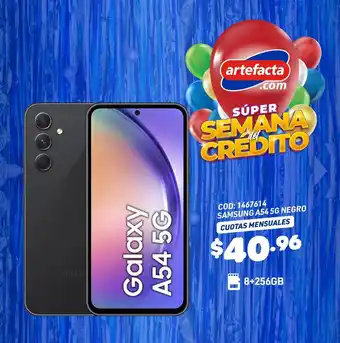 Artefacta COD: 1467614 SAMSUNG A54 5G NEGRO CUOTAS MENSUALES oferta