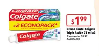 Tia Crema dental Colgate Triple Acción 75 ml x 2 oferta