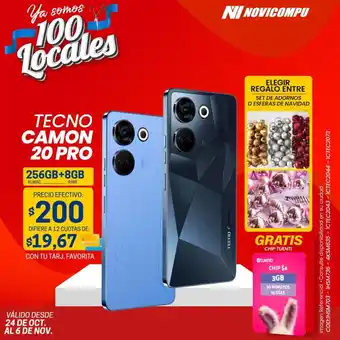 Novicompu TECNO CAMON 20 PRO 256GB+8GB oferta