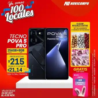 Novicompu TECNO POVA 5 PRO 256GB+8GB oferta
