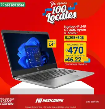 Novicompu Laptop HP 245 G9 AMD Ryzen 5-5625U 512GB+8GB oferta