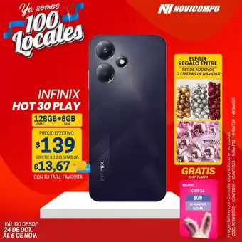 Novicompu INFINIX HOT 30 PLAY 128GB+8GB oferta