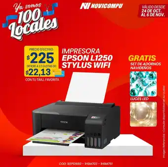 Novicompu IMPRESORA EPSON L1250 STYLUS WIFI oferta