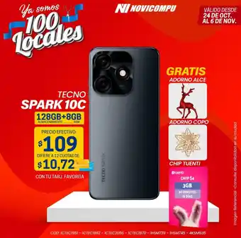 Novicompu TECNO SPARK 10C 128GB+8GB oferta