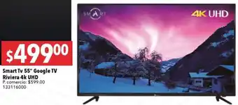 Tia Smart Tv 55" Google TV Riviera 4k UHD oferta