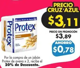 Farmacias Cruz Azul Protex de avena x 3 oferta