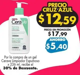Farmacias Cruz Azul Cerave Limpiador Espumoso x 236 ml oferta