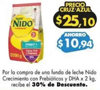 Farmacias Cruz Azul Nido Crecimiento con Prebióticos y DHA x 2 kg oferta