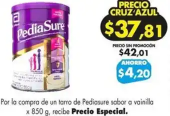 Farmacias Cruz Azul Pediasure sabor a vainilla x 850 g oferta