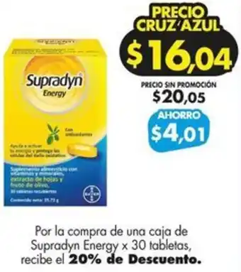 Farmacias Cruz Azul Supradyn Energy x 30 tabletas oferta