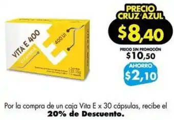 Farmacias Cruz Azul Vita E x 30 cápsulas oferta