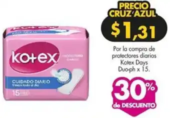 Farmacias Cruz Azul Kotex Days Duo-ph x 15 oferta