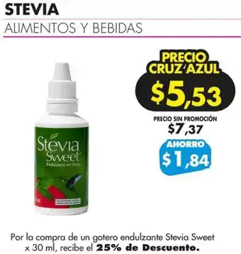 Farmacias Cruz Azul STEVIA ALIMENTOS Y BEBIDAS 30ml oferta