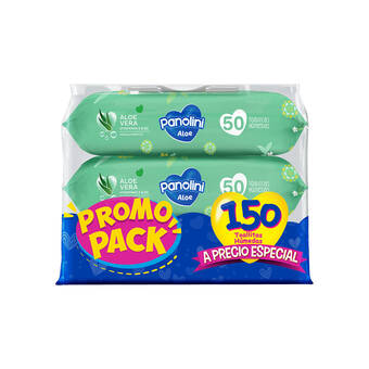 Akí Panolini toallitas humedas flowpack aloe vera 150 u oferta