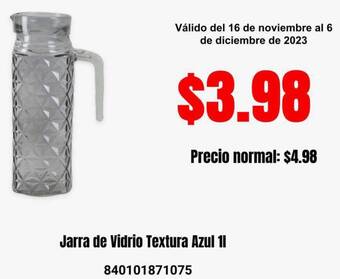 Supermaxi Jarra de Vidrio Textura Azul 11 oferta