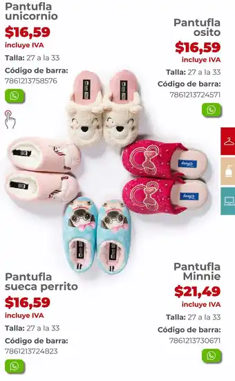 Pantufla unicornio Talla: 27 a la 33