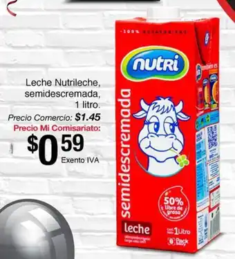 Mi Comisariato Leche Nutri leche, semidescremada, 1 litro oferta