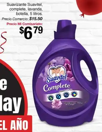Mi Comisariato Suavizante Suavitel, complete, lavanda, botella, 5 litros oferta