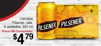 Mi Comisariato Cerveza Pilsener, lata, 6 unidades, 355 ml. oferta
