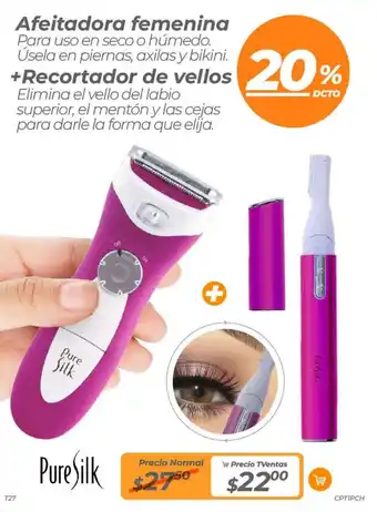 TVentas Pure Silk Afeitadora femenina + Recortador de vellos oferta