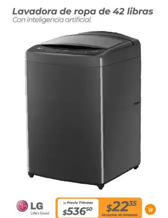 TVentas LG Lavadora de ropa de 42 libras oferta