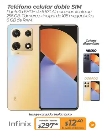 TVentas Infinix Teléfono celular doble SIM oferta