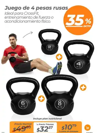 TVentas Juego de 4 pesas rusas oferta