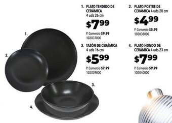 Tia PLATO TENDIDO DE CERÁMICA 4 uds 26 cm oferta