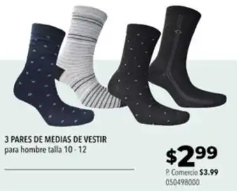 Tia 3 PARES DE MEDIAS DE VESTIR para hombre talla 10-12 oferta