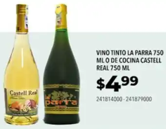 Tia VINO TINTO LA PARRA 750 ML O DE COCINA CASTELL REAL 750 ML oferta