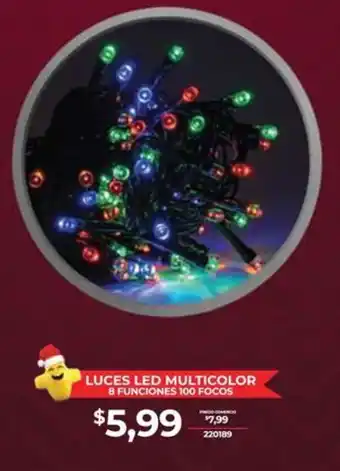 LUCES LED MULTICOLOR 8 FUNCIONES 100 FOCOS