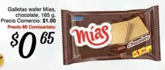 Mi Comisariato Galletas wafer Mias, chocolate, 165g oferta
