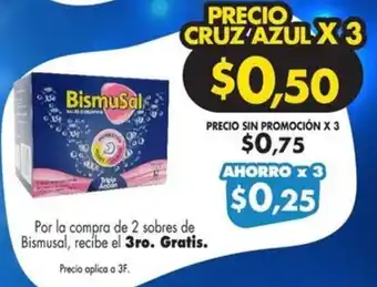 Farmacias Cruz Azul Bismusal de 2 sobres oferta