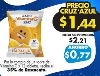 Farmacias Cruz Azul Vitamina C x 12 tabletas oferta