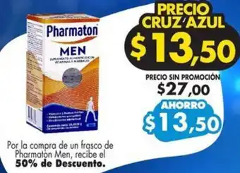 Farmacias Cruz Azul Pharmaton Men oferta