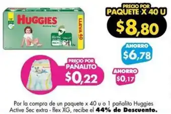 Farmacias Cruz Azul Huggies Active Sec extra-flex XG oferta