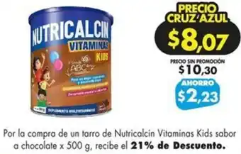 Farmacias Cruz Azul Nutricalcin Vitaminas Kids sabor a chocolate x 500g oferta