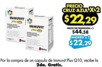 Farmacias Cruz Azul Immuvit Plus Q10 oferta