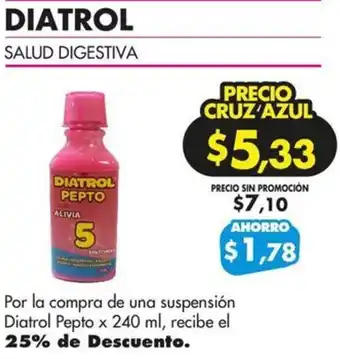 Farmacias Cruz Azul Diatrol Pepto x 240 ml oferta
