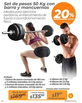 TVentas Set de pesas 50 kg oferta