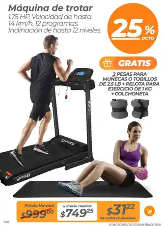 TVentas Máquina de trotar 1.75 HP oferta