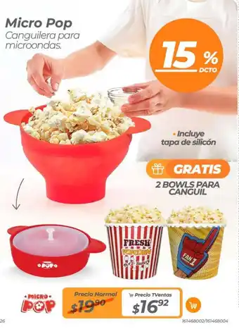 TVentas Micro Pop Canguilera para microondas oferta