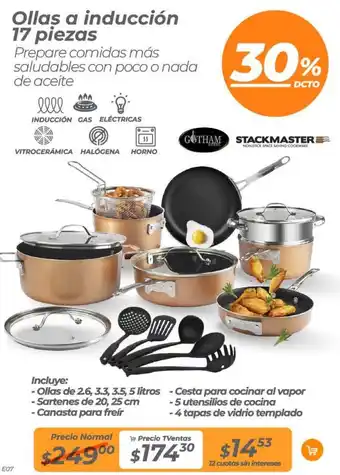 TVentas Ollas a inducción 17 piezas oferta