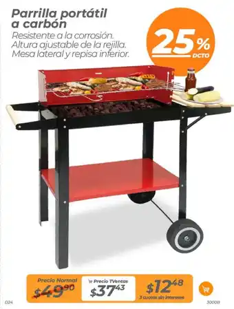 TVentas Parrilla portátil a carbón oferta