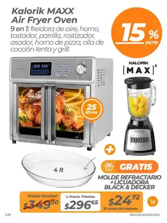 TVentas Kalorik MAXX Air Fryer Oven oferta